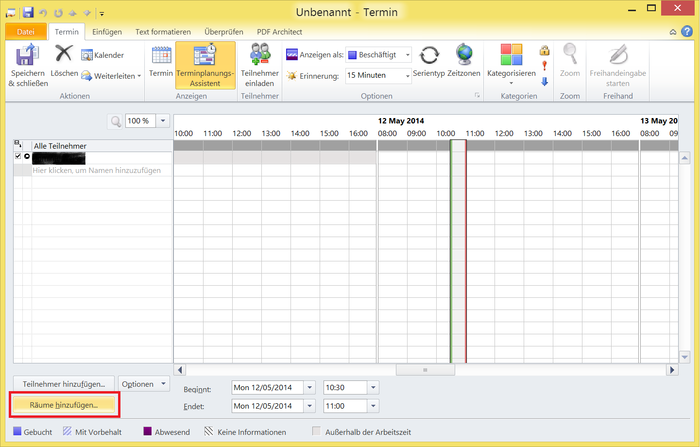 Screenshot Räume als Nutzer verwenden unter Outlook 2010 (Windows 7) 1.png