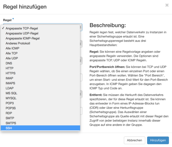 Cloudcomputing 27. Zugriff und Sicherheit SSH Gruppe Regel hinzufügen.png